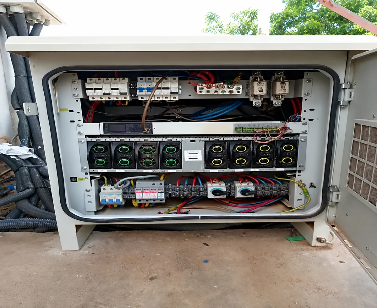 Armoire d'énergie outdoor raccordée en triphasé par TENERGY